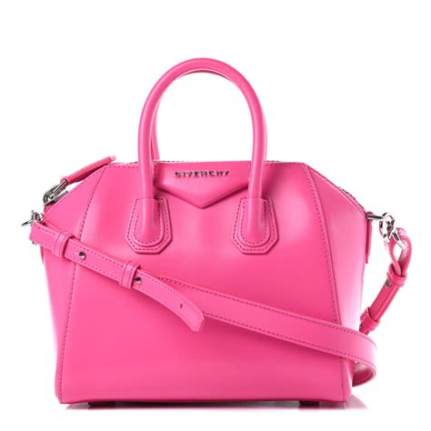 givenchy shiny lord calfskin mini antigona shocking pink|givenchy mini antigona.